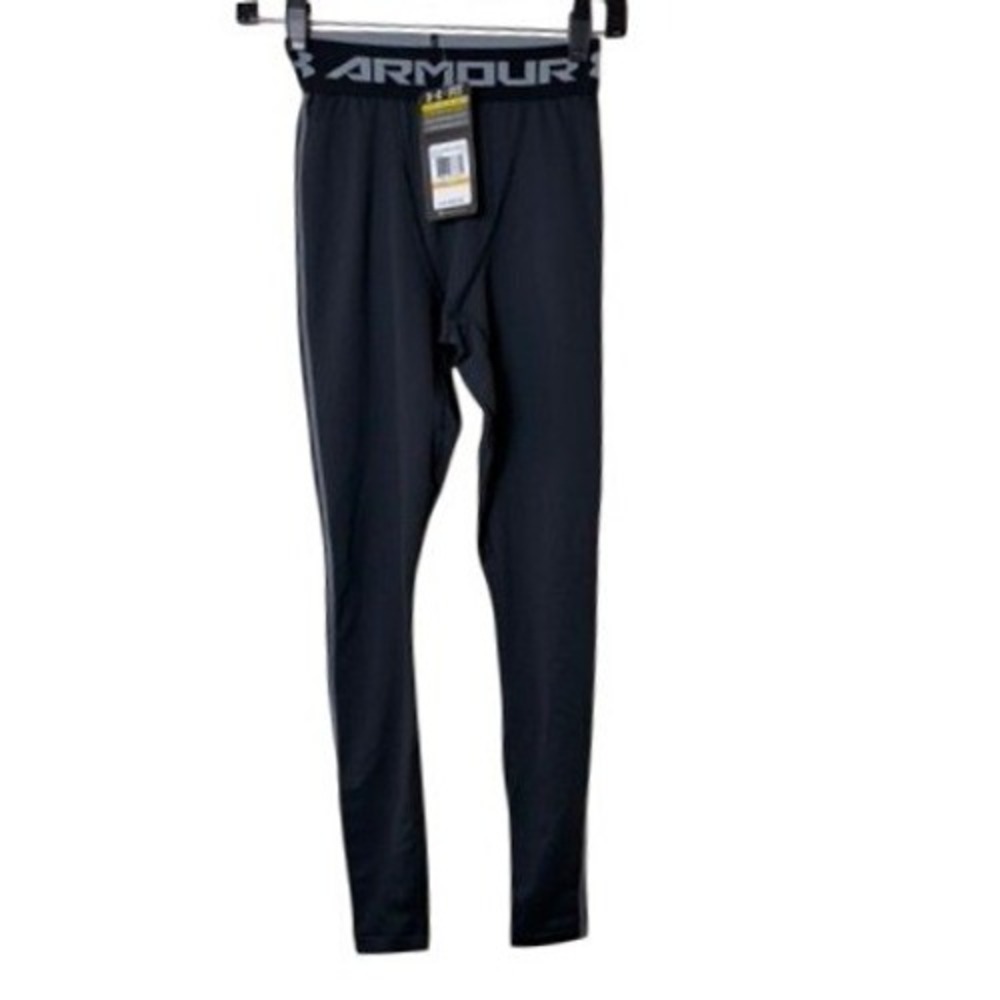 Under Armour Mens HeatGear Compression Leggings Black Gray Size Small‎